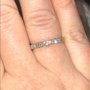 10k Rose Gold natural diamond baguette band ring